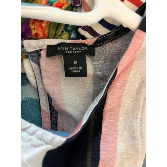 Ann Taylor Factory Women's Sleeveless Striped Top M - Picture 5 of 8